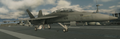 A Mobius Squadron Super Hornet preparing to take off from an aircraft carrier
