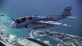 An EA-6B flying over Comona Base