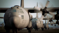 Three C-130 Hercules departing the 444th Air Base.