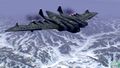 The XB-0 passing over the Waldreich Mountains