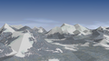 The Lambert Mountains as they appear in Ace Combat 2