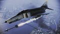 The F-4E firing a missile