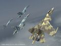 編隊飛行的Su-27、Su-32、Su-35、及Su-37