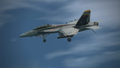 A Super Hornet preparing for a landing