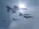 Silber team's F-4E Phantom II and F-16C Fighting Falcons