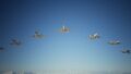 A squadron of Erusean Super Hornet drones