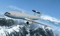 A Usean Rebel Forces E-767 over Lambert Mountains